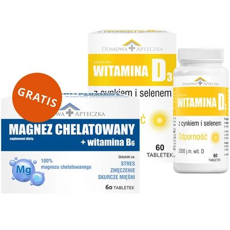 Vitamin D3 mit Zink und Selen, 60 Tabletten + Chelat-Magnesium + Vitamin B6, 60 Tabletten gratis