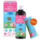 MultiOmega 3 Junior, liquid for children over 3 years, tropical fruit flavor, 250 ml + Sugar Free Vitamin Lollipop Peppa Pig, strawberry flavor, from 3 years, 8 g free