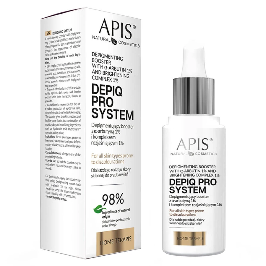 Set Apis Depiq Pro System, mască-cremă de noapte depigmentantă, 50 ml + esență cu vitamina C 10%, 30 ml + booster depigmentant, 30 ml pentru 1 penny