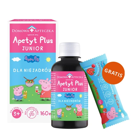 Appetite Plus Junior Peppa Pig, a partir de 3 años, 160 ml + Piruleta Peppa Pig Vitaminada sin azúcar, sabor fresa, 8 g gratis