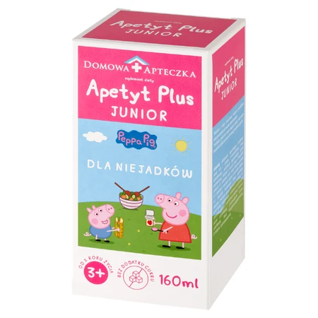 Appetite Plus Junior Peppa Pig, a partir de 3 años, 160 ml + Piruleta Peppa Pig Vitaminada sin azúcar, sabor fresa, 8 g gratis
