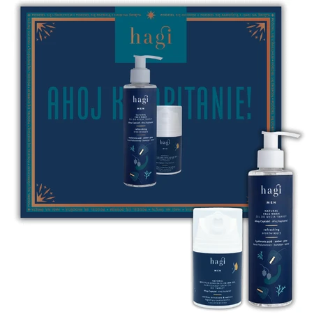 Hagi Men Ahoj Kapitan Set, Gesichtsreinigungsgel, 200 ml + feuchtigkeitsspendendes Gesichtscreme-Gel, 50 ml