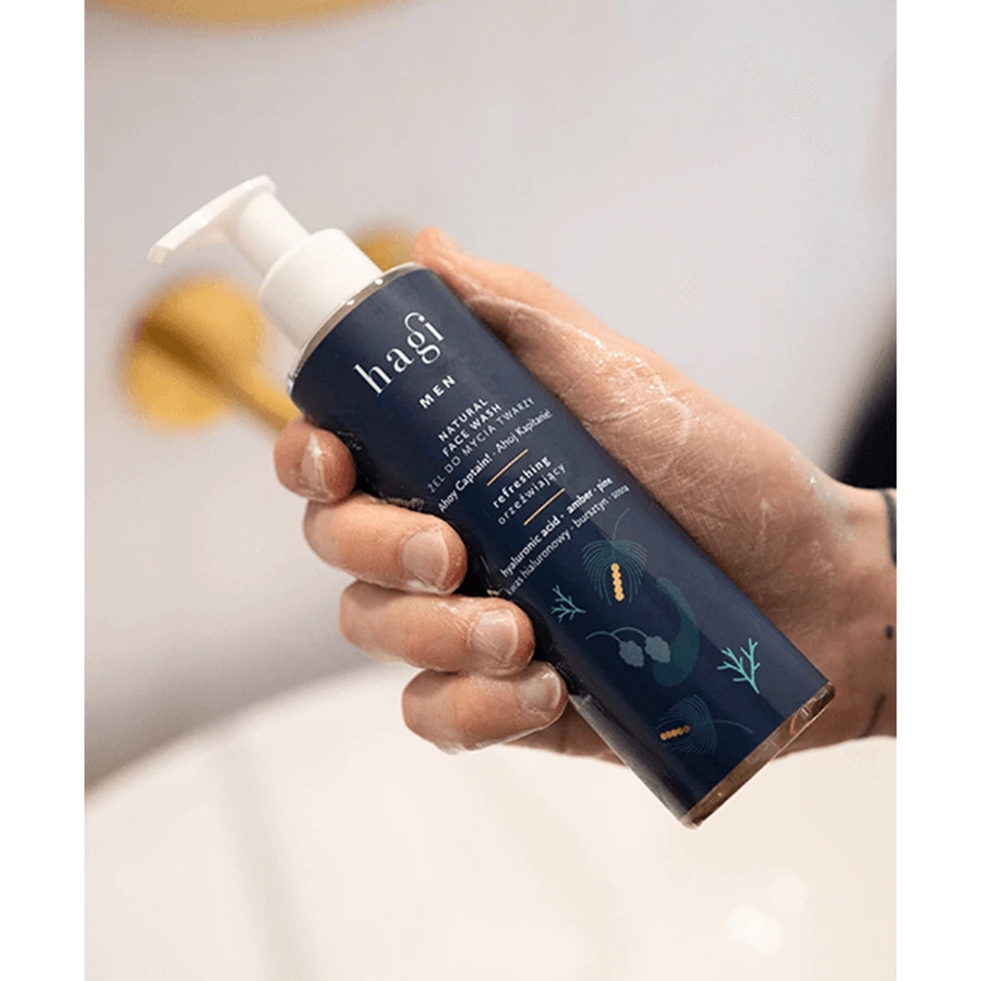 Hagi Men Ahoj Kapitan Set, Gesichtsreinigungsgel, 200 ml + feuchtigkeitsspendendes Gesichtscreme-Gel, 50 ml