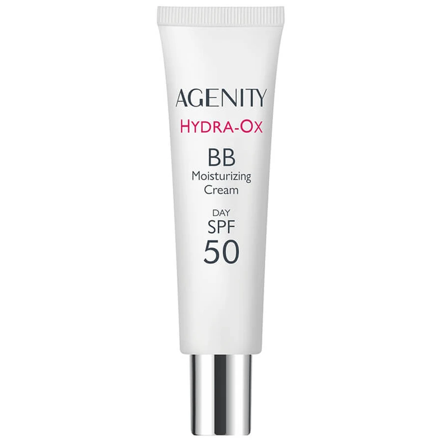 Agenity Hydra-Ox, BB cream hidratante, SPF 50, 10 beige claro, 30 ml + gel micelar limpiador, 40 ml de regalo