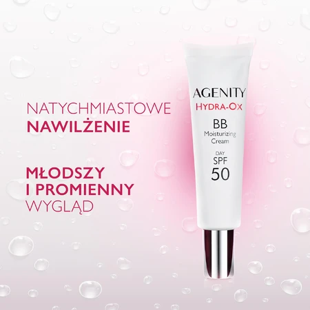 Agenity Hydra-Ox, BB cream hidratante, SPF 50, 10 beige claro, 30 ml + gel micelar limpiador, 40 ml de regalo