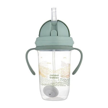 Canpol Babies, gobelet goutte à goutte avec tube et poids, Montagnes, vert, à partir de 6 mois, 270 ml, 1 pièce