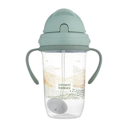 Canpol Babies, gobelet goutte à goutte avec tube et poids, Montagnes, vert, à partir de 6 mois, 270 ml, 1 pièce