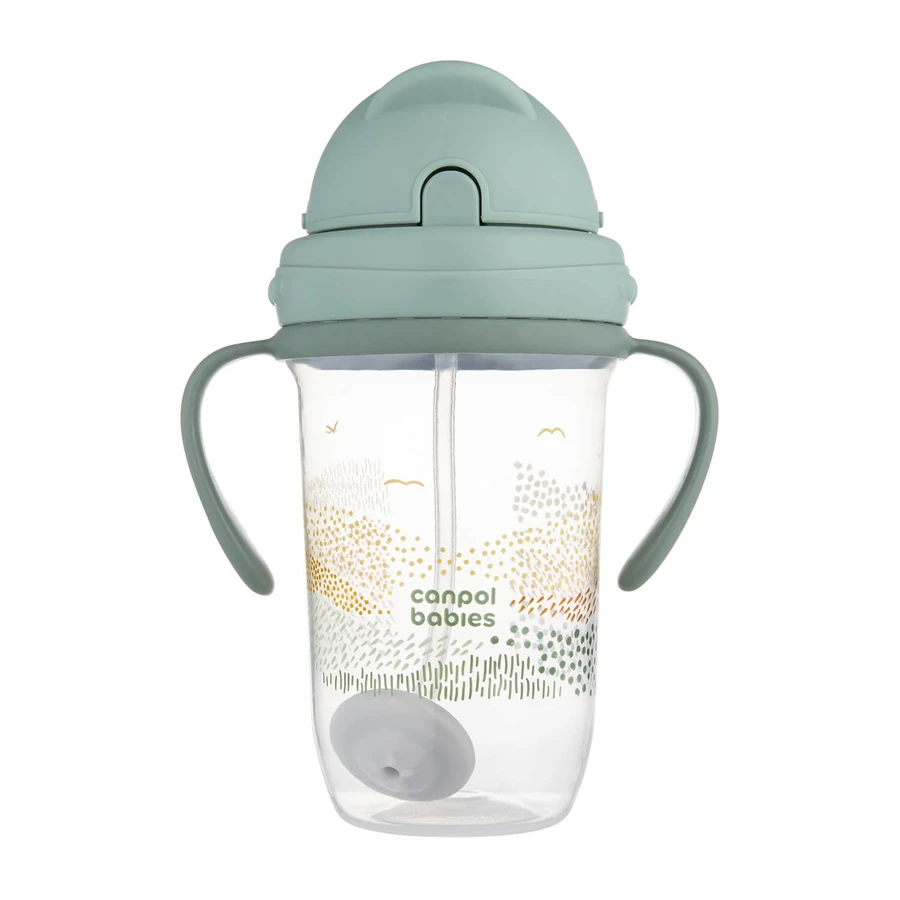 Canpol Babies, gobelet goutte à goutte avec tube et poids, Montagnes, vert, à partir de 6 mois, 270 ml, 1 pièce