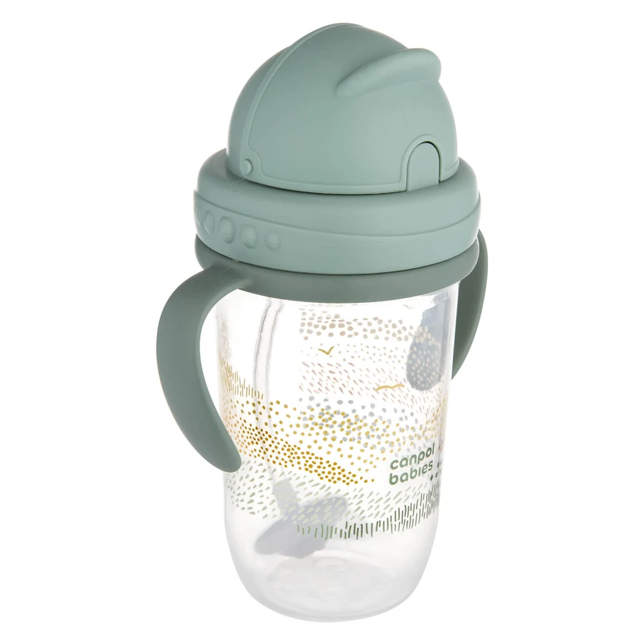 Canpol Babies, gobelet goutte à goutte avec tube et poids, Montagnes, vert, à partir de 6 mois, 270 ml, 1 pièce