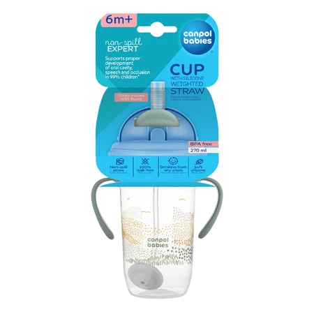 Canpol Babies, gobelet goutte à goutte avec tube et poids, Montagnes, vert, à partir de 6 mois, 270 ml, 1 pièce