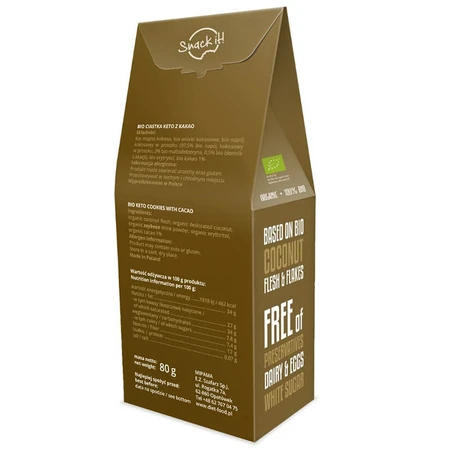 Diet-Food Keto Cookies, Kekse mit Kakao, Bio, 80 g
