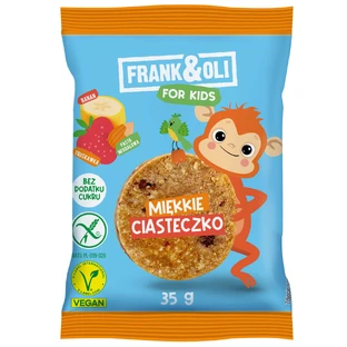 Frank&Oli For Kids, Weichkeks, Mandelmus, Banane und Erdbeere, 35 g