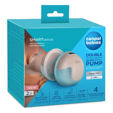 Canpol Babies SmartSense, extractor de leche de concha inteligente, doble