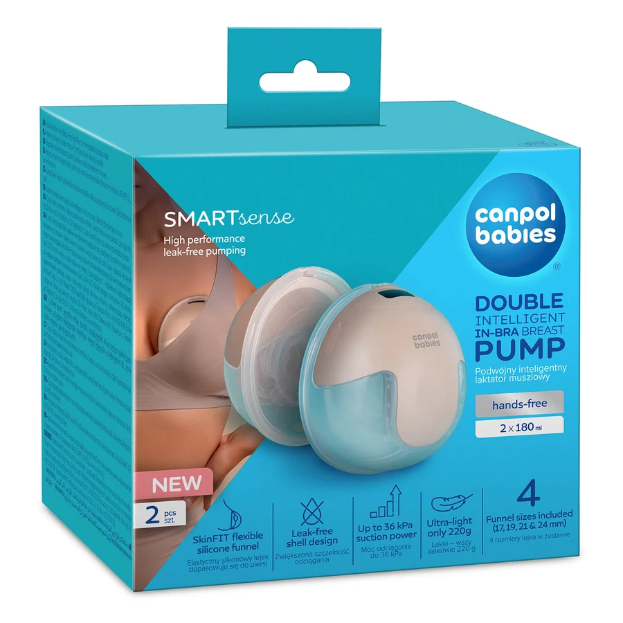 Canpol Babies SmartSense, extractor de leche de concha inteligente, doble
