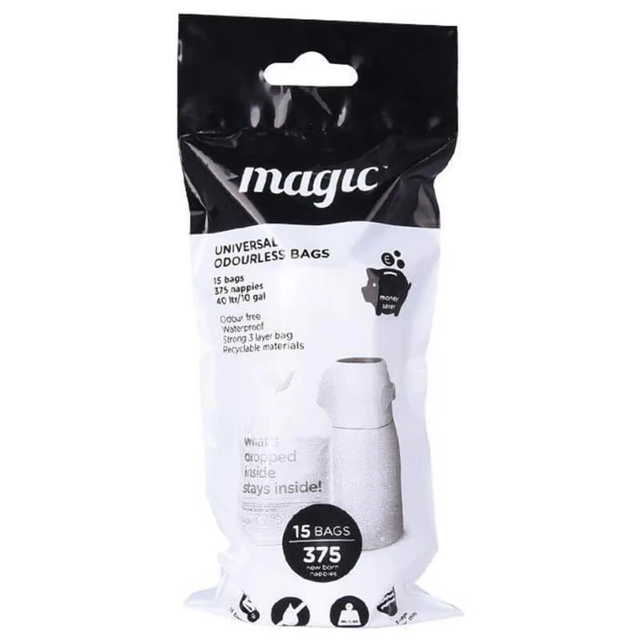 Magic, 3-lagige gebrauchte Windelsäcke, 15 Stück