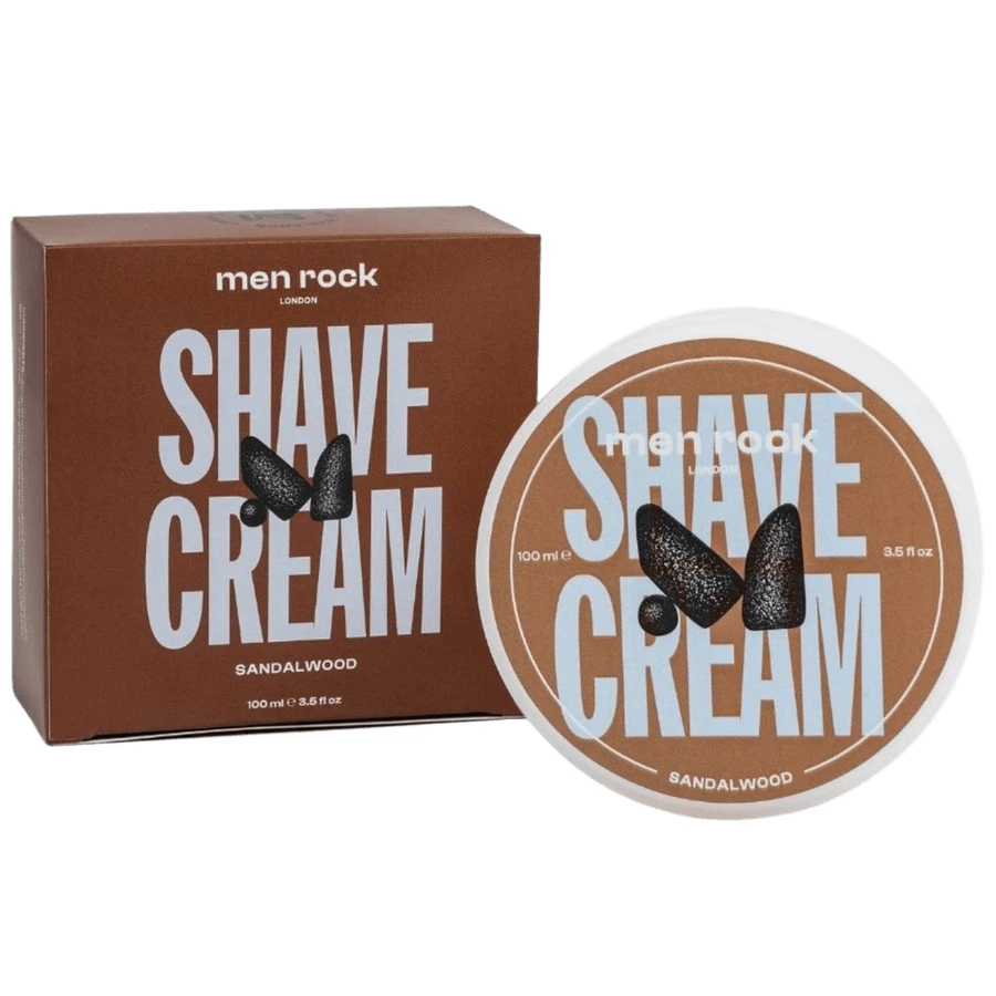 Men Rock Shave Cream, shaving cream, sandalwood, 100 g
