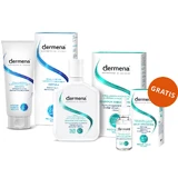 Dermena Haarpflegeset, haarstärkende Spülung, 200 ml + Shampoo für fettiges Haar, 200 ml + haarwachstumsförderndes Serum, 50 ml gratis