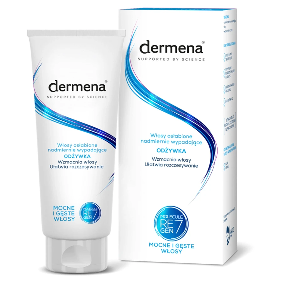Dermena Hair Care set, hair strengthening conditioner, 200 ml + shampoo for oily hair, 200 ml + hair regrowth stimulating serum, 50 ml free of charge