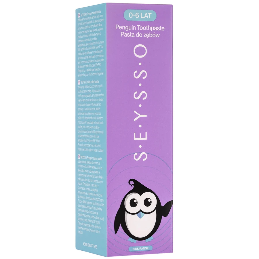 Seysso Kids Penguin, pasta dentífrica infantil con flúor, 0-6 años, 75 ml ENVASE CONTAMINADO