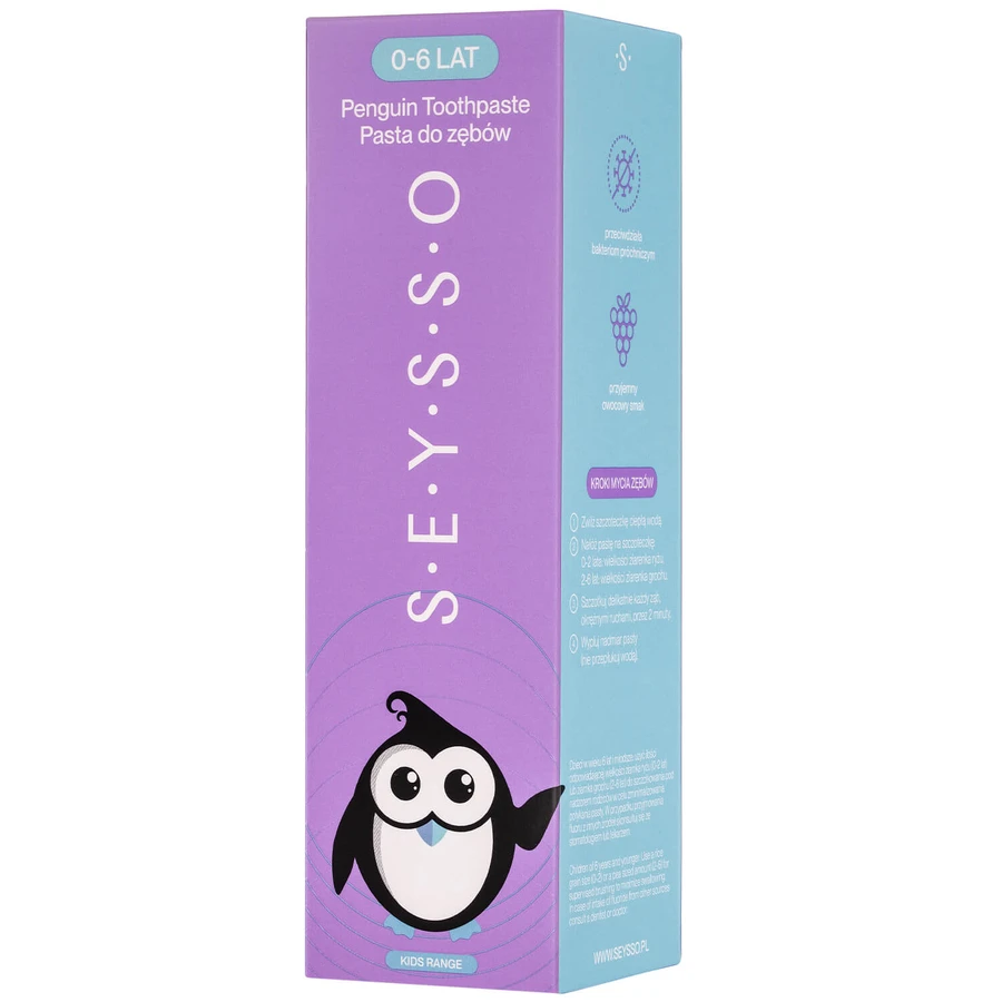 Seysso Kids Penguin, pasta dentífrica infantil con flúor, 0-6 años, 75 ml ENVASE CONTAMINADO