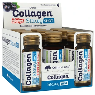 Olimp Collagen Stawy Shot, ampolla de vidrio, sabor grosella negra, 9 x 25 ml