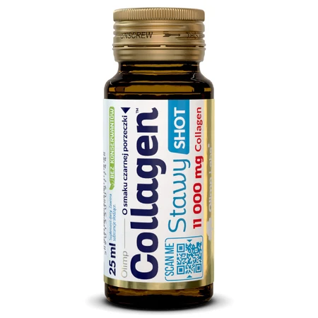 Olimp Collagen Stawy Shot, ampolla de vidrio, sabor grosella negra, 9 x 25 ml