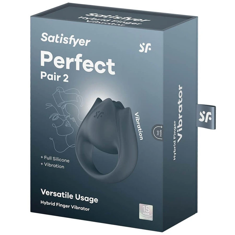 Satisfyer Perfect Pair 2, anneau vibrant pour couples, gris