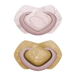 Canpol Babies, chupete, silicona, simétrico, Oro, rosa, 6-18 meses, 2 piezas