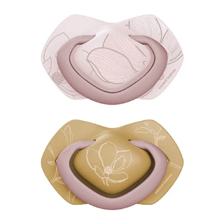 Canpol Babies, chupete, silicona, simétrico, Oro, rosa, 6-18 meses, 2 piezas