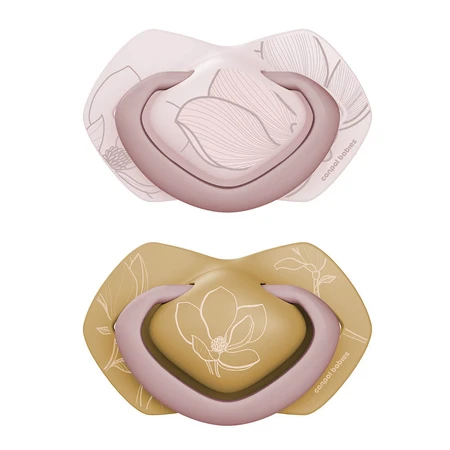 Canpol Babies, chupete, silicona, simétrico, Oro, rosa, 6-18 meses, 2 piezas