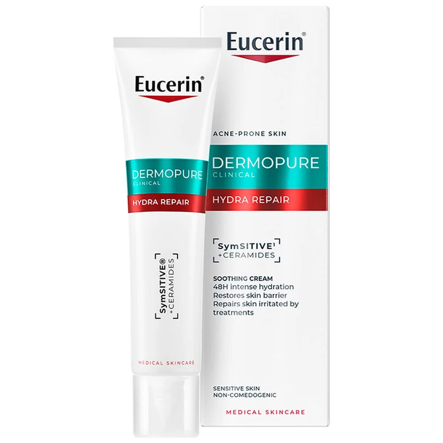 Eucerin DermoPure Clinical Hydra Repair, verzachtende crème voor de acnegevoelige huid, 40 ml