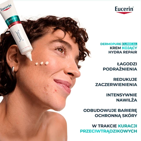 Eucerin DermoPure Clinical Hydra Repair, verzachtende crème voor de acnegevoelige huid, 40 ml