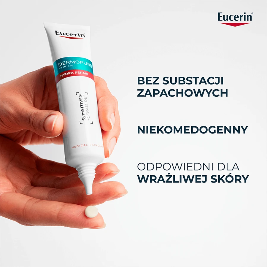 Eucerin DermoPure Clinical Hydra Repair, verzachtende crème voor de acnegevoelige huid, 40 ml