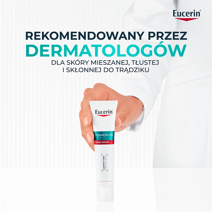 Eucerin DermoPure Clinical Hydra Repair, verzachtende crème voor de acnegevoelige huid, 40 ml