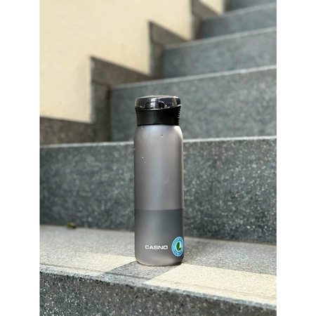 Casno, Colorado Tritanflasche mit Strohhalm, grau 600 ml