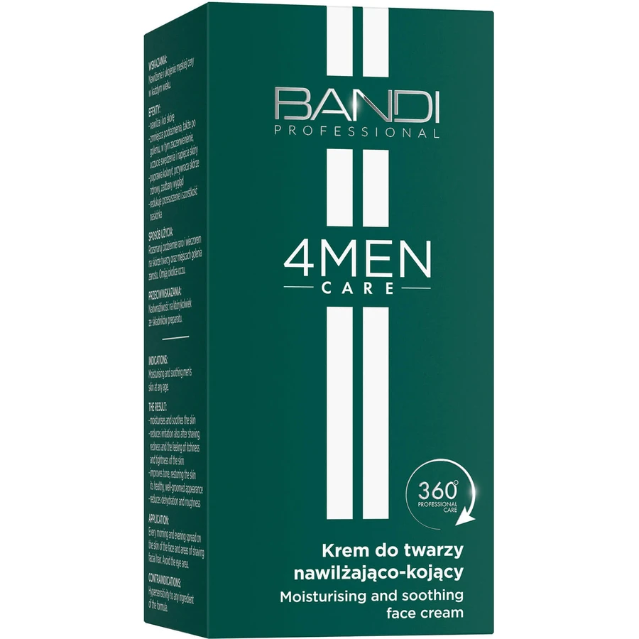 Bandi 4Men Care, Gesichtscreme, feuchtigkeitsspendend und beruhigend, für Männer, 50 ml