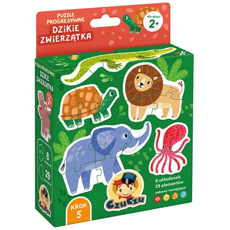 CzuCzu Wild Animals, progressive puzzles for children, from 2 years old, 29 elements