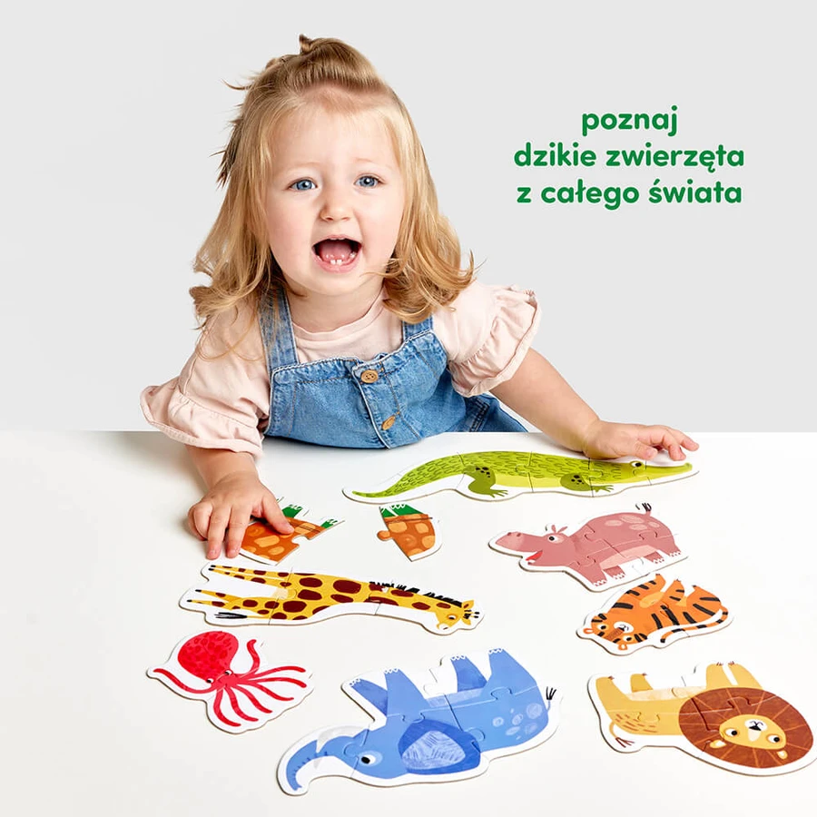 CzuCzu Wild Animals, progressive puzzles for children, from 2 years old, 29 elements