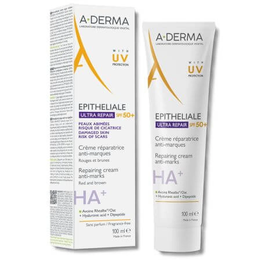 Crema Reparadora SPF 50 + Epitelial Ultra Repair, 100 ml, A-Derma