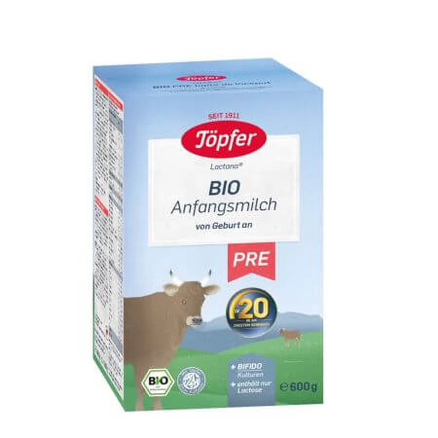 Bio-Milchpulver 0 Monate+ Pre Lactana, 600 g, Topfer