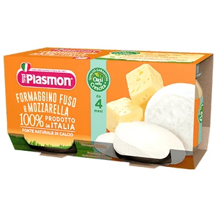 Homogenized cheese and mozzarella puree, +4 months, 2x 80g, Plasmon