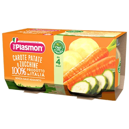 Puré homogeneizado de patatas y calabacín, +4 meses, 2x 80g, Plasmon