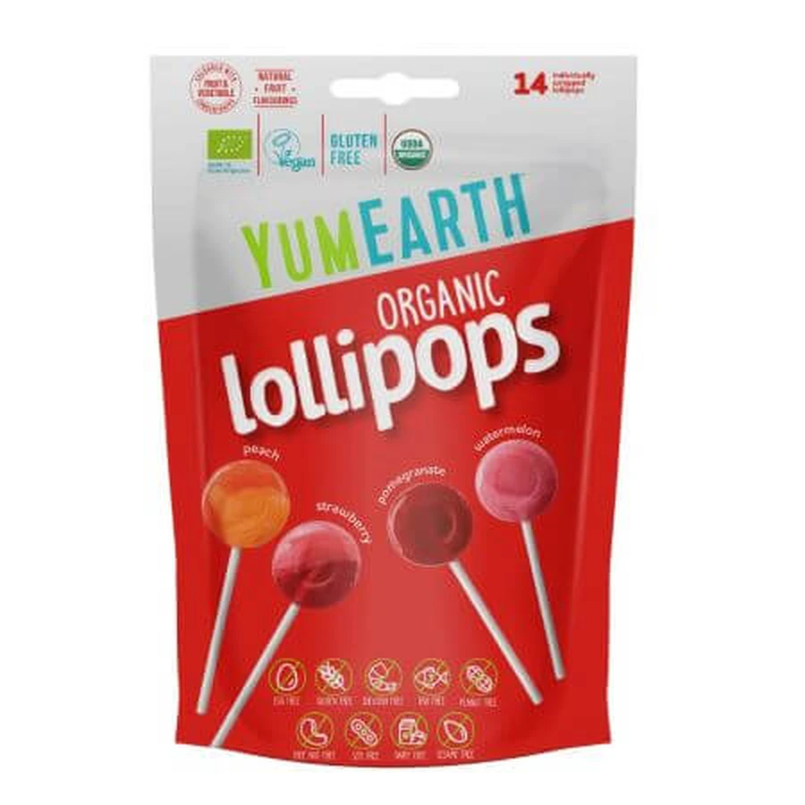 Assortiment biologische lolly's, 14 stuks, YumEarth