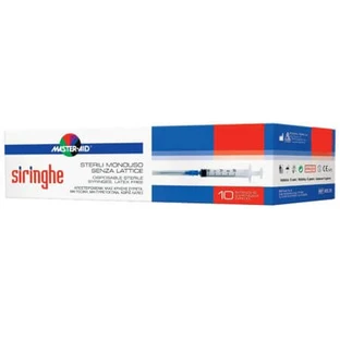 Jeringa estéril desechable con aguja fina, 10 ml, 10 piezas, Pietrasanta Pharma