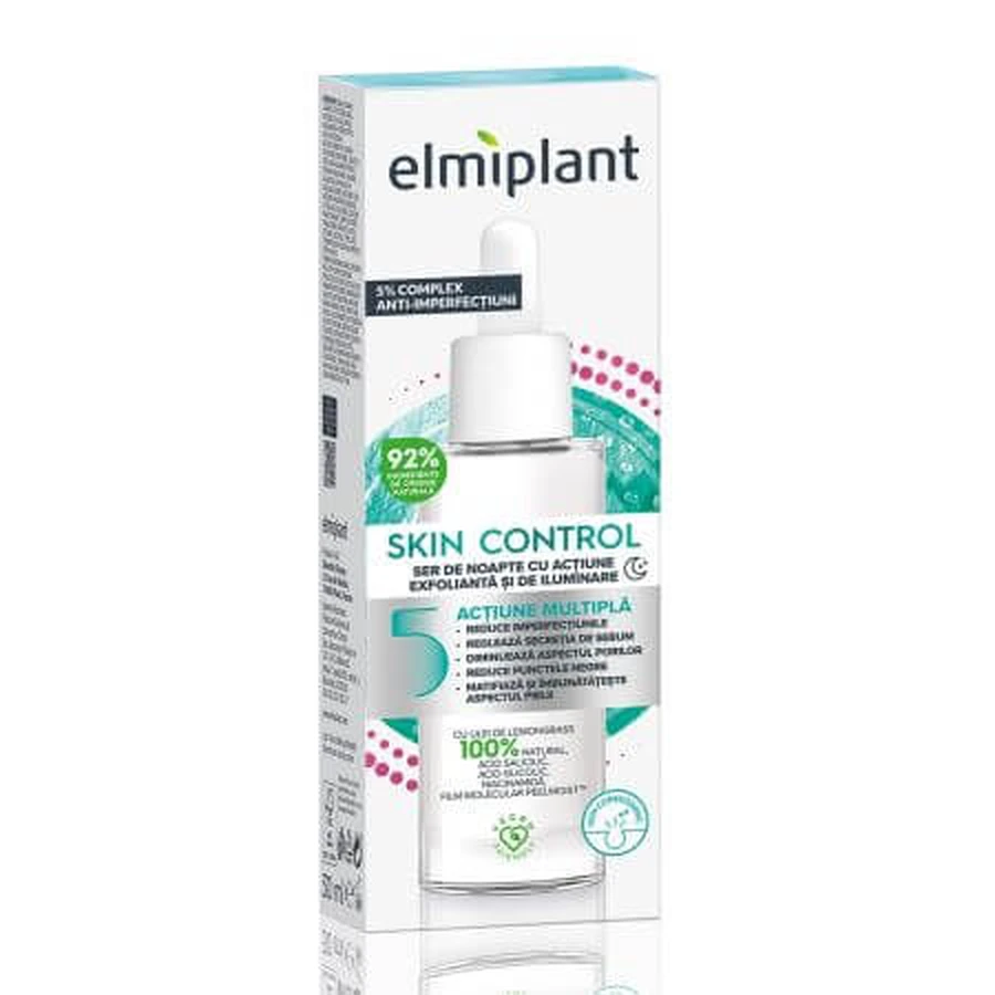 Nachtserum mit Peeling-Wirkung Skin Control, 30 ml, Elmiplant