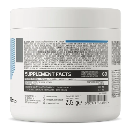 OstroVit Creatine Malate 3600 mg, 180 gélules