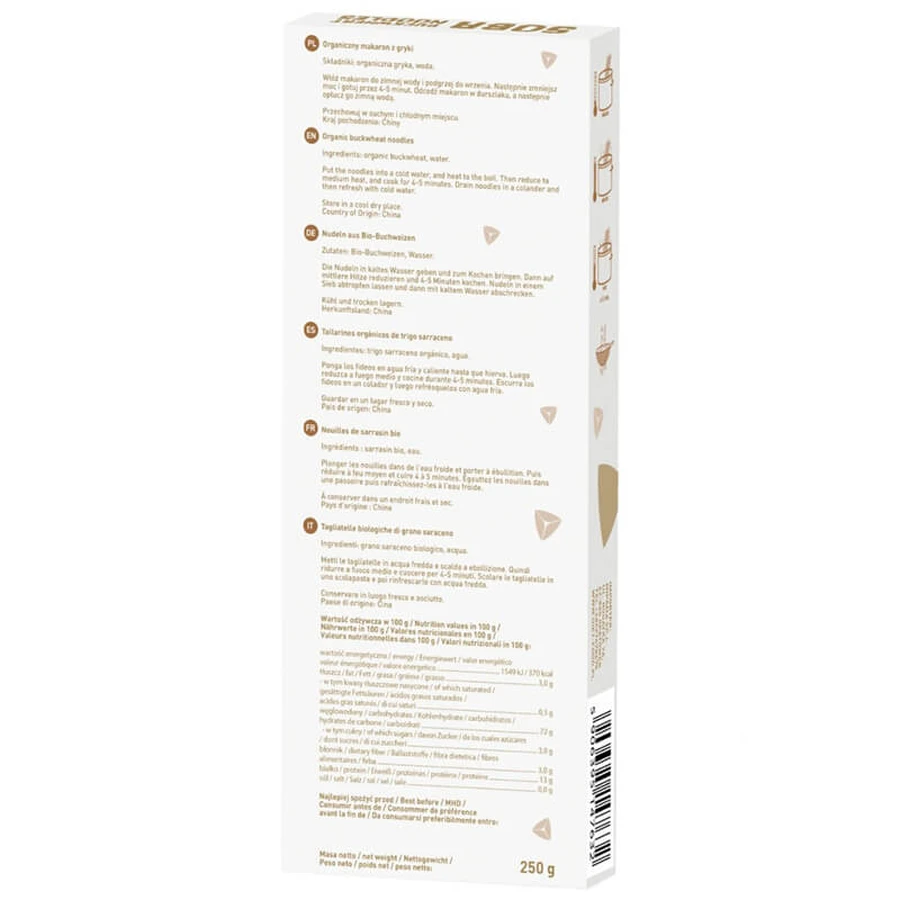 Diet-Food Organic Soba Boekweit Noedels, glutenvrije soba boekweit noedels, Bio, 250 g