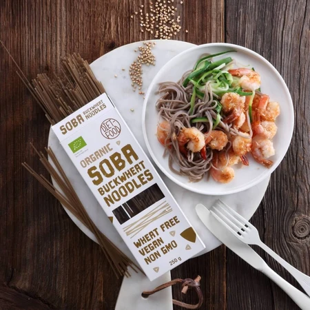 Diet-Food Organic Soba Boekweit Noedels, glutenvrije soba boekweit noedels, Bio, 250 g