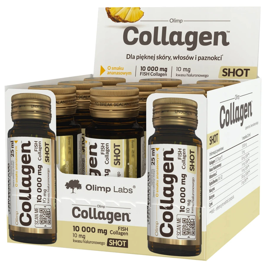 Olimp Collagen Shot, aromă de ananas, 9 x 25 ml
