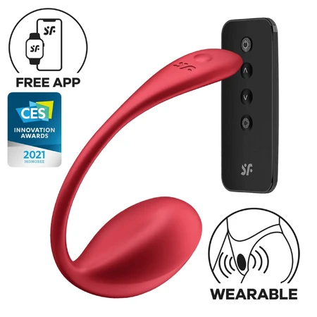 Satisfyer Shiny Petal, vibrating egg, red, 1 piece